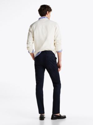 black bleecker satin slim trousers for men tommy hilfiger