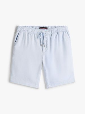 blauw harlem relaxed fit short van linnenmix voor heren - tommy hilfiger