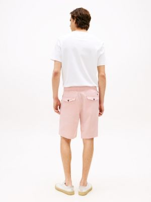 short harlem décontracté en lin mélangé rose pour hommes tommy hilfiger