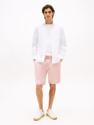 short harlem décontracté en lin mélangé pink pour hommes tommy hilfiger