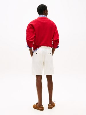 short harlem décontracté en lin mélangé blanc pour hommes tommy hilfiger