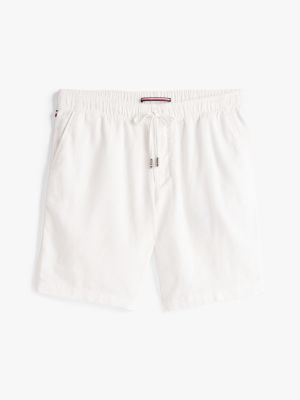 short harlem décontracté en lin mélangé blanc pour hommes tommy hilfiger