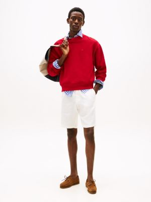 shorts harlem relaxed fit in misto lino white da uomini tommy hilfiger