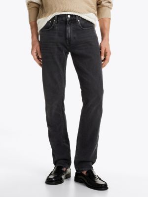 black denton black straight leg jeans for men tommy hilfiger