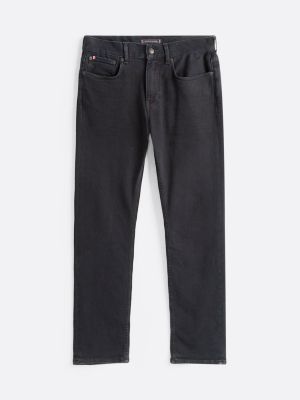 black denton black straight leg jeans for men tommy hilfiger