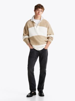 jean droit denton noir black pour hommes tommy hilfiger