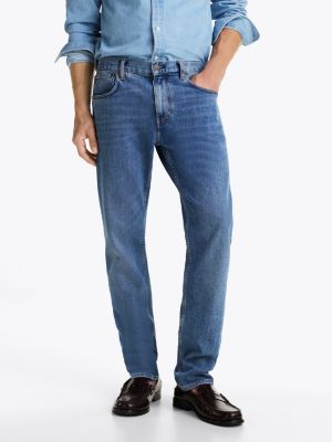 blue harlem tapered straight leg jeans for men tommy hilfiger