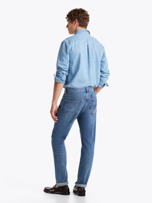 vaqueros harlem cónicos con pernera recta azul de hombres tommy hilfiger
