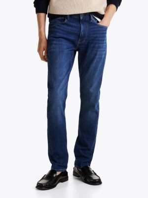 jeans bleecker th flex slim fit blu da uomini tommy hilfiger