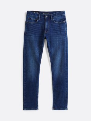 jeans bleecker th flex slim fit blu da uomini tommy hilfiger