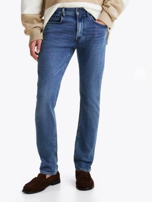 blue bleecker slim straight leg jeans for men tommy hilfiger