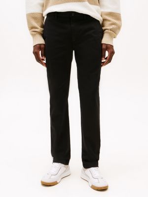 black denton satin straight leg chinos for men tommy hilfiger