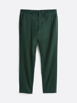 pantalón chino denton con pernera recta verde de hombres tommy hilfiger