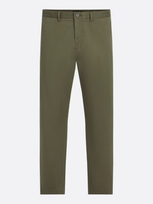 khaki denton satin straight leg chinos for men tommy hilfiger
