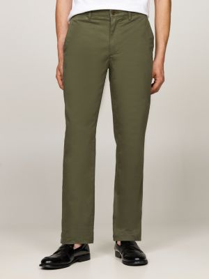 khaki denton satin straight leg chinos for men tommy hilfiger