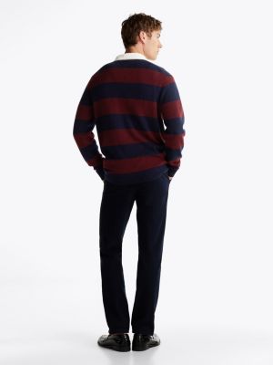 rot relaxed fit rugby-hemd aus reiner wolle für herren - tommy hilfiger
