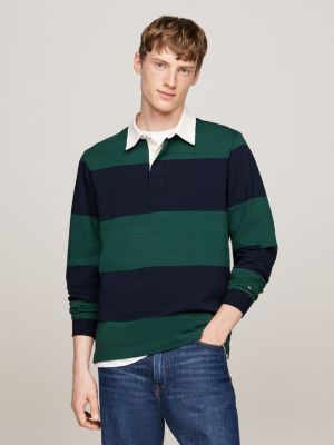 green regular fit rugby-hemd mit stickerei für herren - tommy hilfiger