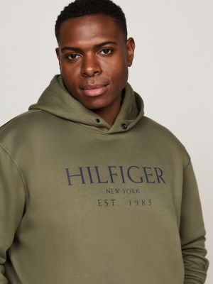 grün plus hoodie mit logo für herren - tommy hilfiger