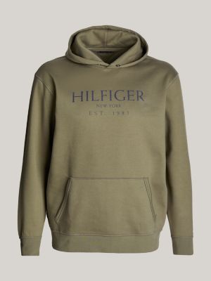 grün plus hoodie mit logo für herren - tommy hilfiger