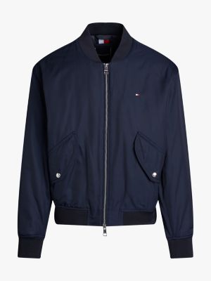 blue plus water repellent bomber jacket for men tommy hilfiger