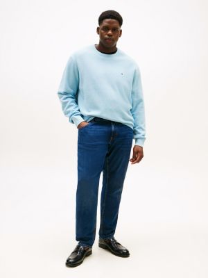 blue plus textured knit jumper for men tommy hilfiger