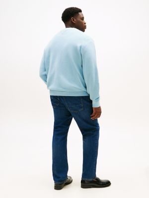 blue plus textured knit jumper for men tommy hilfiger