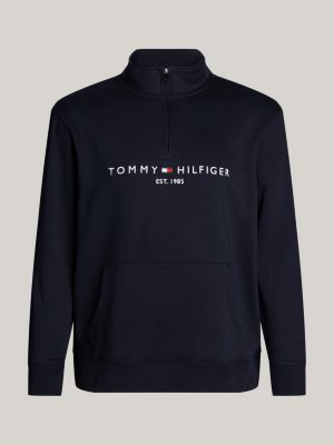 sudadera plus con cuello perkins azul de hombres tommy hilfiger