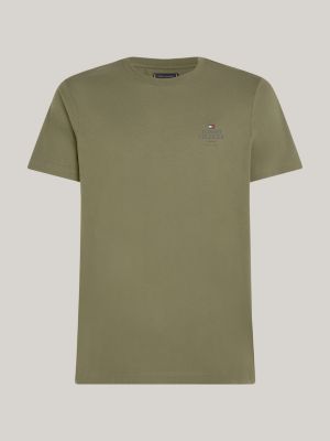 green plus logo crew neck t-shirt for men tommy hilfiger