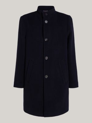 cappotto smart casual in misto lana blu da uomini tommy hilfiger