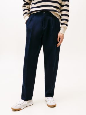 pantalon ample greenwich en sergé bleu pour hommes tommy hilfiger