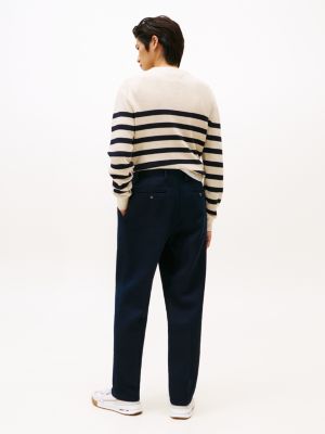 pantalon ample greenwich en sergé bleu pour hommes tommy hilfiger