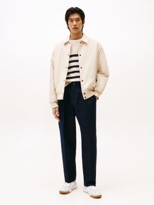 pantalon ample greenwich en sergé bleu pour hommes tommy hilfiger
