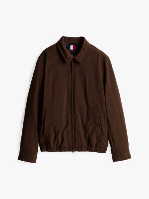 brown water repellent ivy jacket for men tommy hilfiger