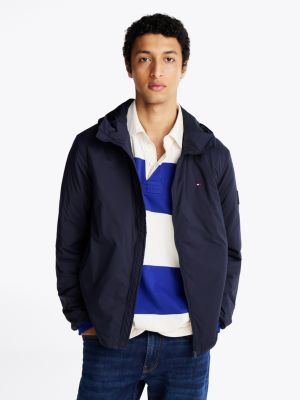 blau verstaubare jacke für herren - tommy hilfiger