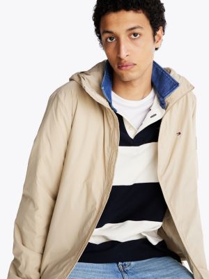 beige packable jacket for men tommy hilfiger