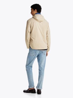 beige packable jacket for men tommy hilfiger