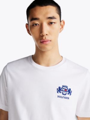 white logo embroidery t-shirt for men tommy hilfiger