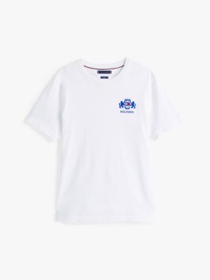 white logo embroidery t-shirt for men tommy hilfiger