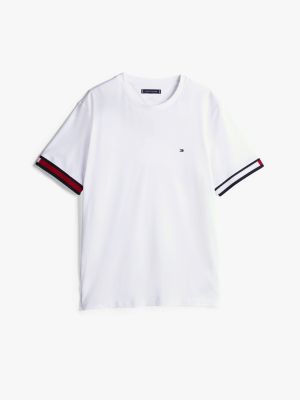 white global stripe cuffs t-shirt for men tommy hilfiger