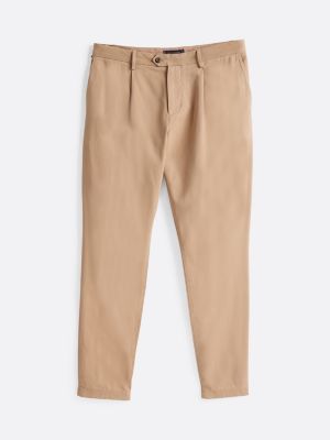 beige harlem garment dyed slim chinos for men tommy hilfiger