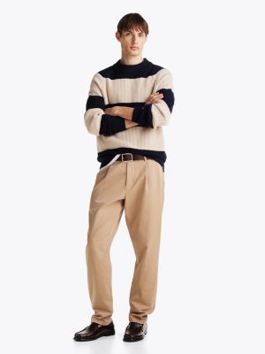 chino slim harlem teint en plongée beige pour hommes tommy hilfiger