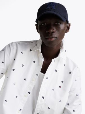 wit regular fit oxford-overhemd voor heren - tommy hilfiger