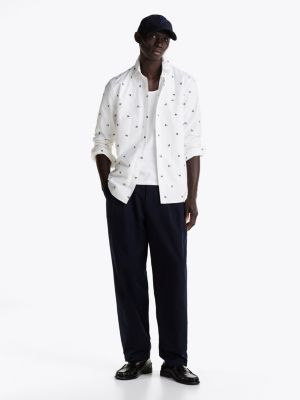 wit regular fit oxford-overhemd voor heren - tommy hilfiger