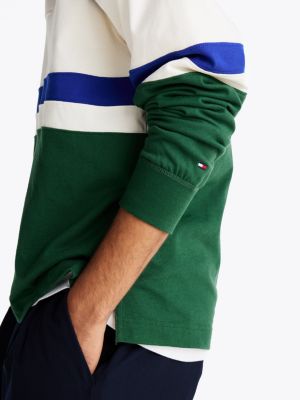 multi colour-blocked relaxed rugby shirt for men tommy hilfiger