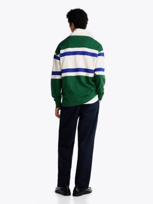 multi colour-blocked relaxed rugby shirt for men tommy hilfiger