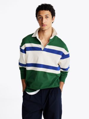 multi colour-blocked relaxed rugby shirt for men tommy hilfiger