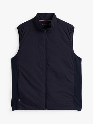 gilet sans manches compressible déperlant bleu pour hommes tommy hilfiger