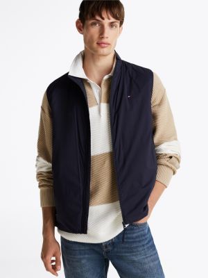 blue water repellent packable gilet for men tommy hilfiger