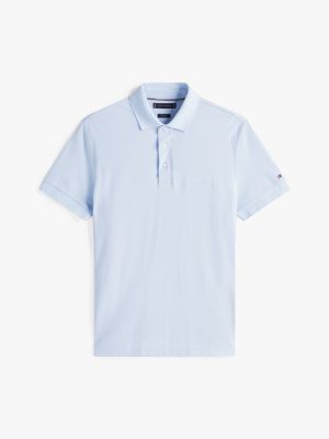 blau regular fit poloshirt mit hilfiger-monotype für herren - tommy hilfiger