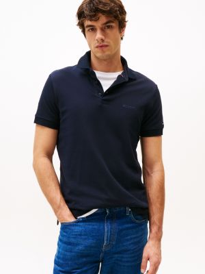 polo coupe standard hilfiger monotype blue pour hommes tommy hilfiger